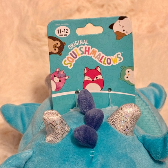 Original Squishmallows Glitter Dragon Slippers sz. 11-12. NWT - Picture 2 of 6